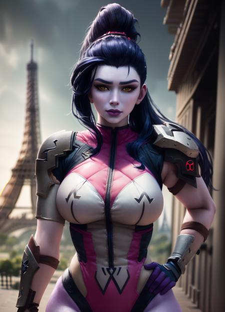 20230113000903-2939392496-dark night scene, best quality, 1girl, (upper body_1.2), digital illustration, beautiful shapely (corneo_widowmaker_v2) aims her.png